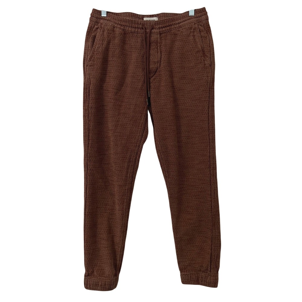 Taylor Stitch Mens Rust Brown 100% Organic Cotton Waffle Knit Jogger Pants S